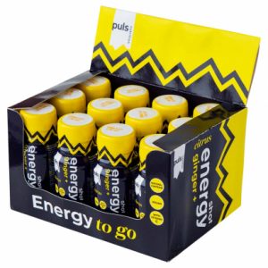12 X Puls Nutrition Energy Shot 60 Ml Ginger Citrus