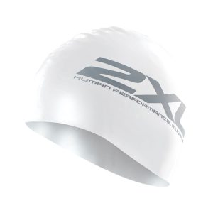 2XU Silicone Swim Cap White/White