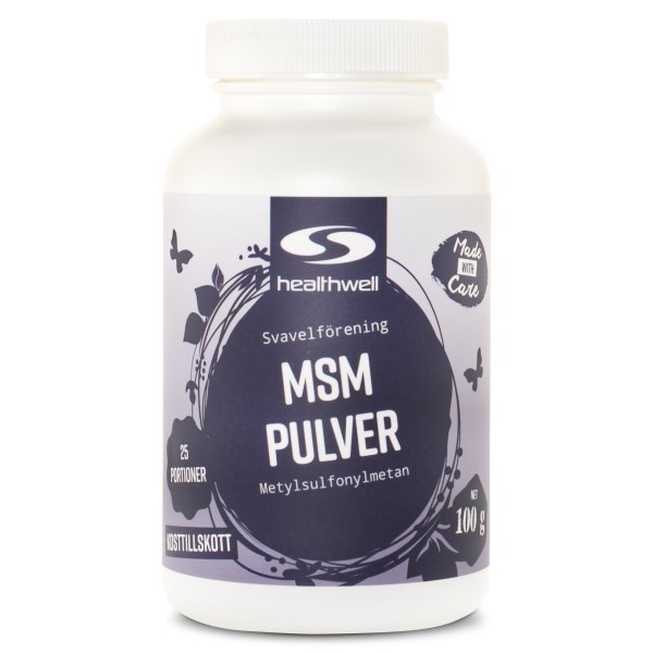 Healthwell MSM Pulver - Kort datum 100 g