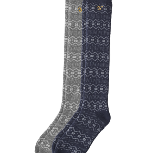 Wool Sock High 2-P Blå/grå