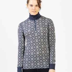 Wool Star 1/2 Zip Women Blå