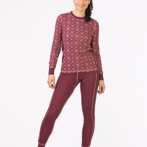 Wool Star Set Women Vinröd